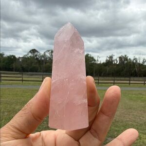 Rose Quartz Crystal Obelisk - Pale Pink Point